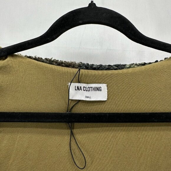 LNA Clothing Jacket Womens Size S Deep Pile Fleece Camo Utility Snap Front Green - Picture 9 of 12